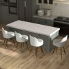Solfway 24" Counter Height Bar stools Set of 4, White Leather Bar Stools with Backs, Swivel Counter Stools with Wooden Legs For Kitchen Island