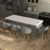Solfway 24" Counter Height Bar stools Set of 4, Gray Leather Bar Stools with Backs, Swivel Counter Stools with Wooden Legs For Kitchen Island