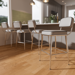 Solfway Counter Height Bar Stools Set of 4, 26" Gray Bar Stools with Back and Metal Legs, Fabric Kitchen Counter Stools with Footrest and Wide Seat, Bar Chairs for Kitchen Island