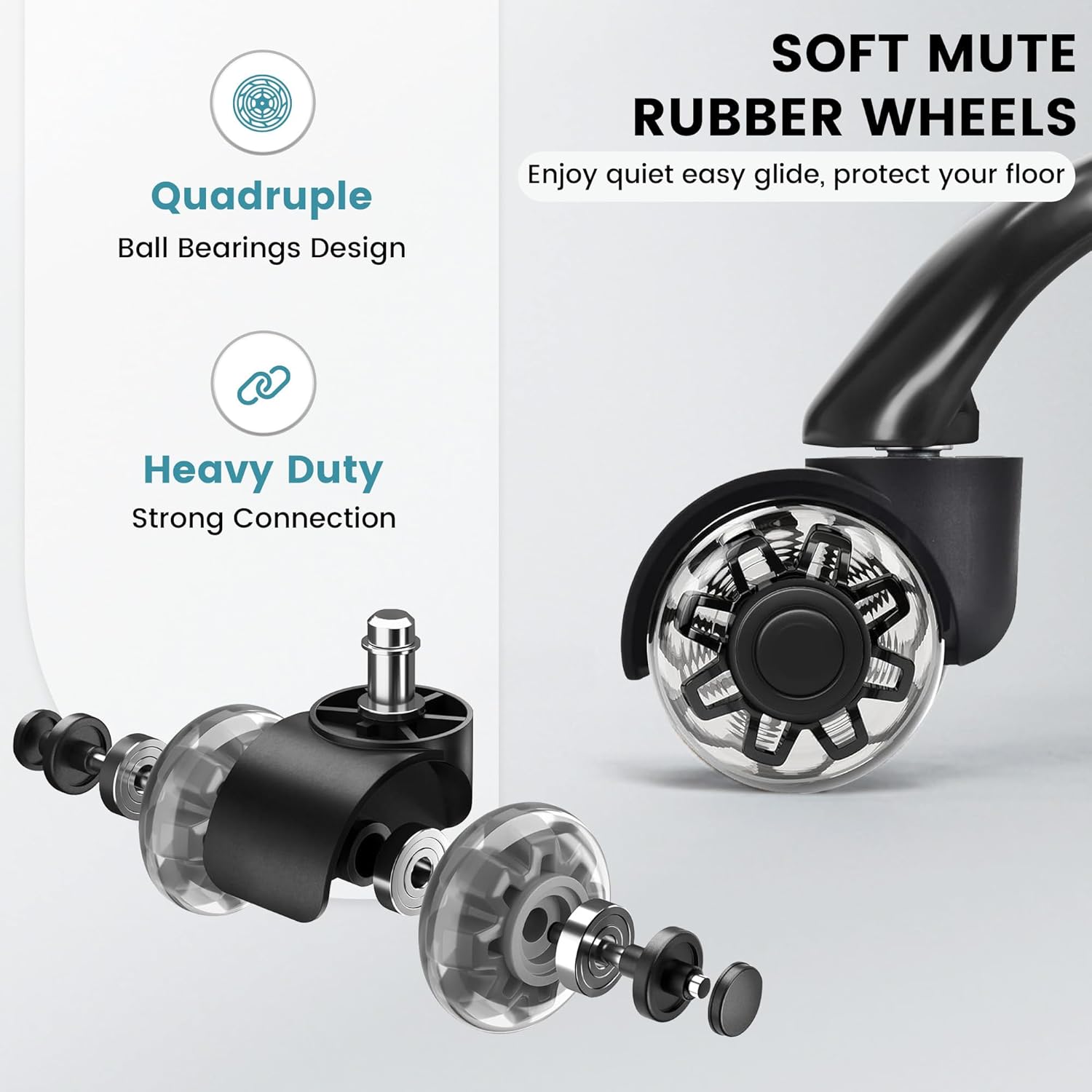 Solfway Big and Tall Office Chair 500LBS with Adjustable Lumbar Support and Padded Flip-up Arms, Black PU Leather Executive Computer Desk Chair with Rubber Wheels and Wide Seat for Adults Teens - Image 6