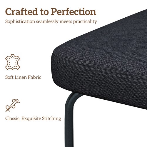 Solfway Counter Height Bar Stools Set of 4, 26" Black Bar Stools with Back and Metal Legs, Fabric Kitchen Counter Stools with Footrest and Wide Seat, Bar Chairs for Kitchen Island - Image 3