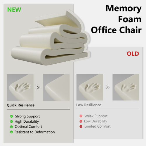 Solfway Brown Leather Office Chair with Wheels, Memory Foam Height Adjustable Computer Desk Chair, Rolling Swivel Executive Chair for Home Office - Image 7