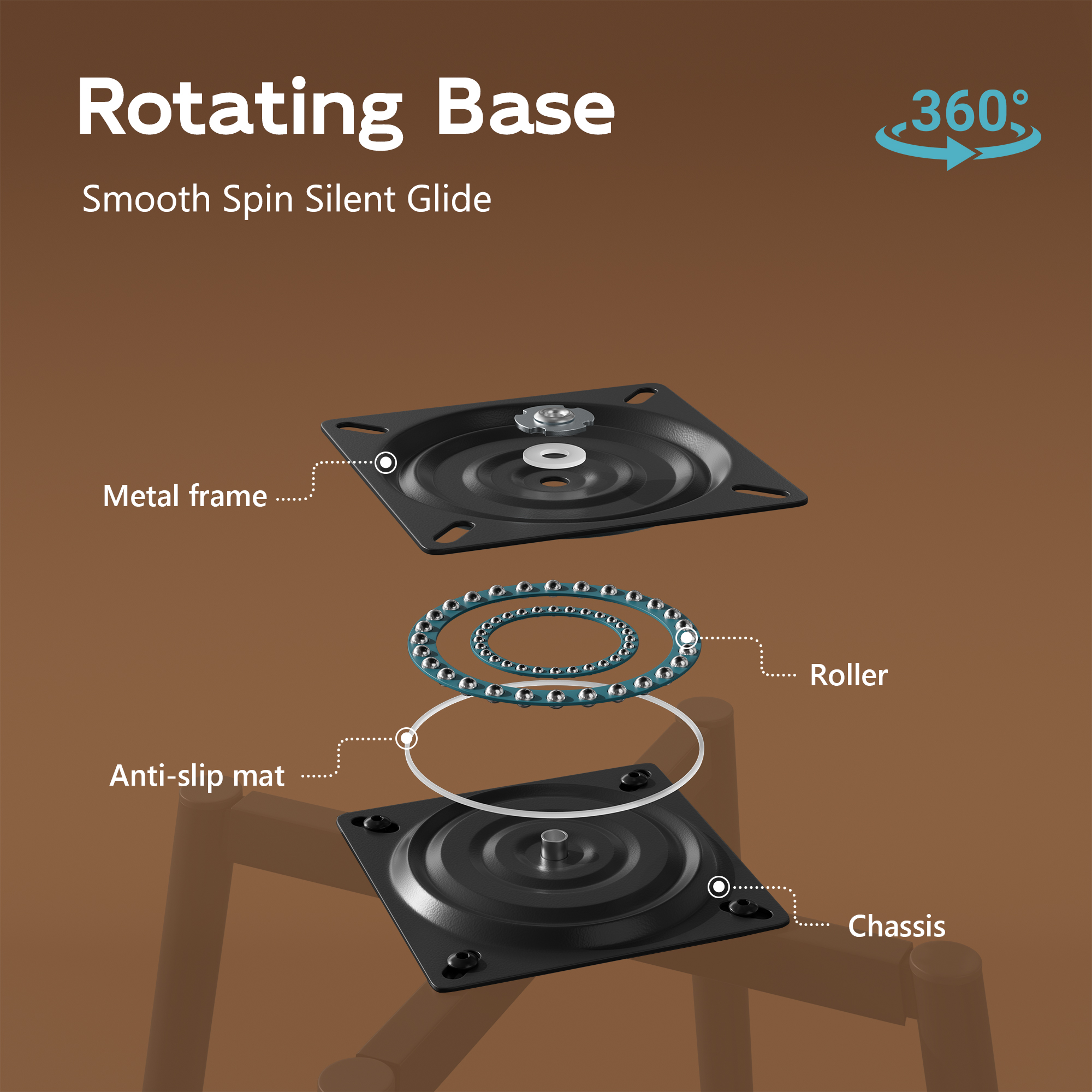 Solfway Bar Stools Set of 2, 26 Inch Barstools with Sturdy Legs, Black Leather Farmhouse Swivel Counter Height Bar Stool for Kitchen, Dining, Bar - Image 6